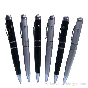 OEM promotional gift metal USB key drive in black, pen shape, made of stainless steel